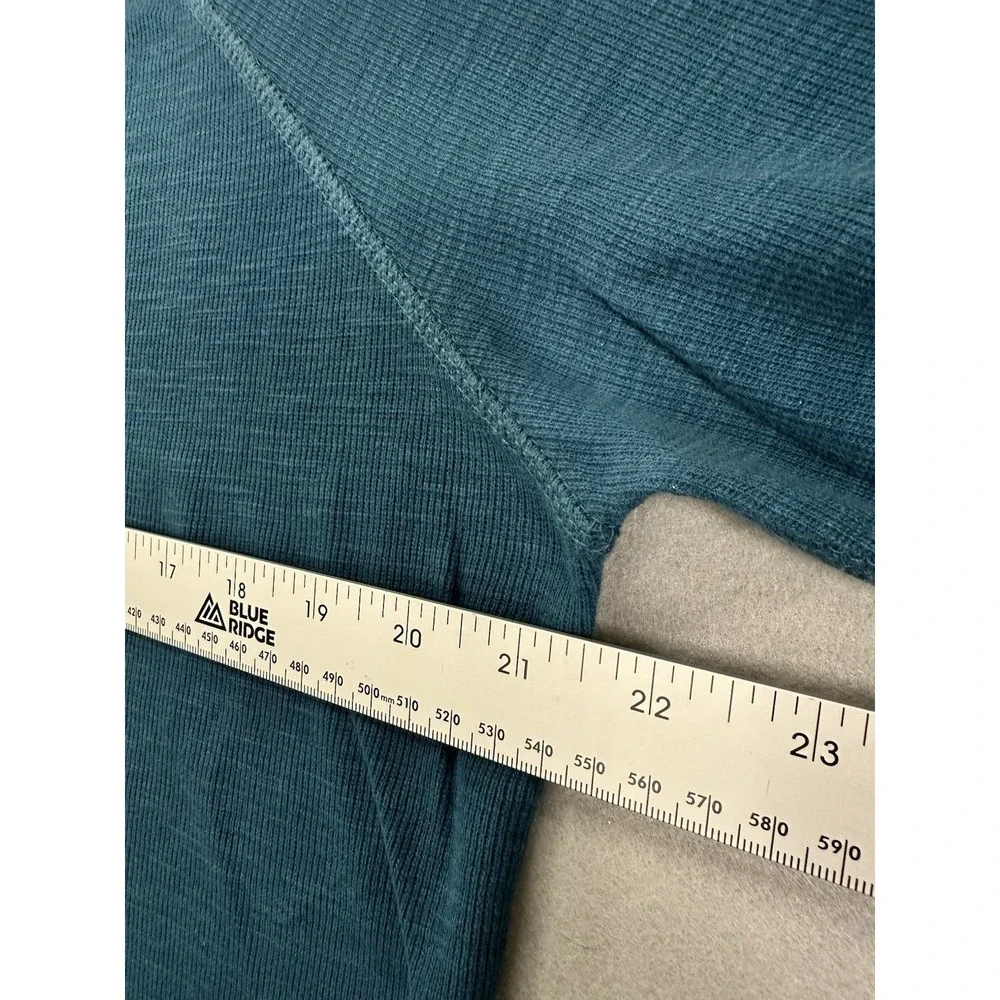 Men's True Religion Turquoise Blue Thermal Long Sleeve Shirt Medium
